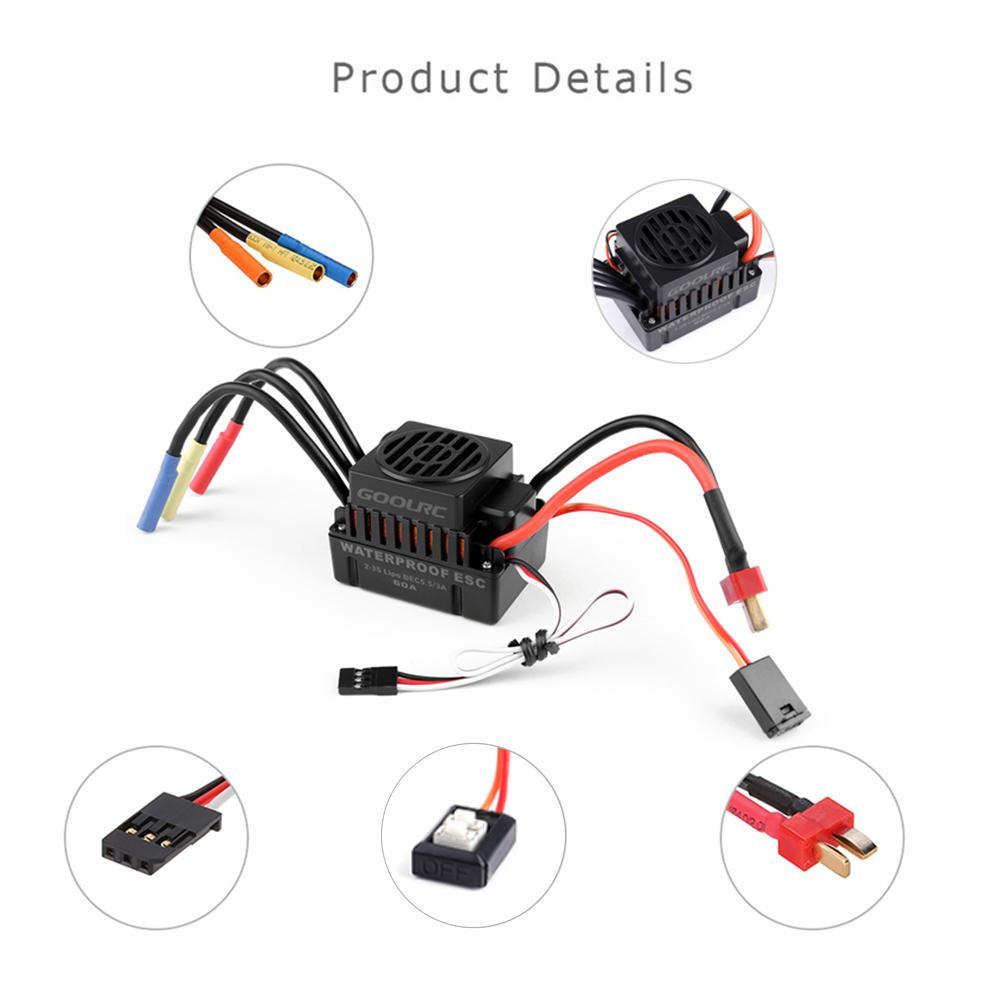 GOOLRC Waterproof BL3650 3900KV Brushless Motor with 60A ESC for 1/10 RC Car Truck
GOOLRC Waterproof BL3650 3900KV Brushless Motor with 60A ESC for 1/10 RC Car Truck