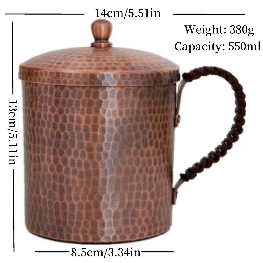 Vintage Red Copper Coffee Cup,Handcrafted Engraving Hammer Texture With lid 500 ml Beer Mug,Woven Handle Tea Cup Tableware 550ml
Vintage Red Copper Coffee Cup,Handcrafted Engraving Hammer Texture With lid 500 ml Beer Mug,Woven Handle Tea Cup Tableware 550ml