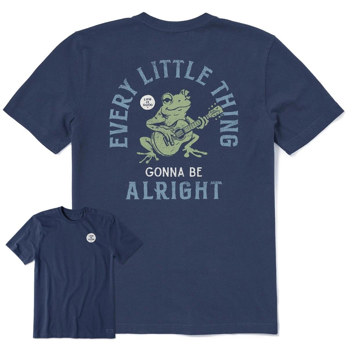 Life is Good. Men s Frog Gonna Be Alright Short Sleeve Crusher Tee, Darkest Blue 4XL
Life is Good. Men s Frog Gonna Be Alright Short Sleeve Crusher Tee, Darkest Blue 4XL