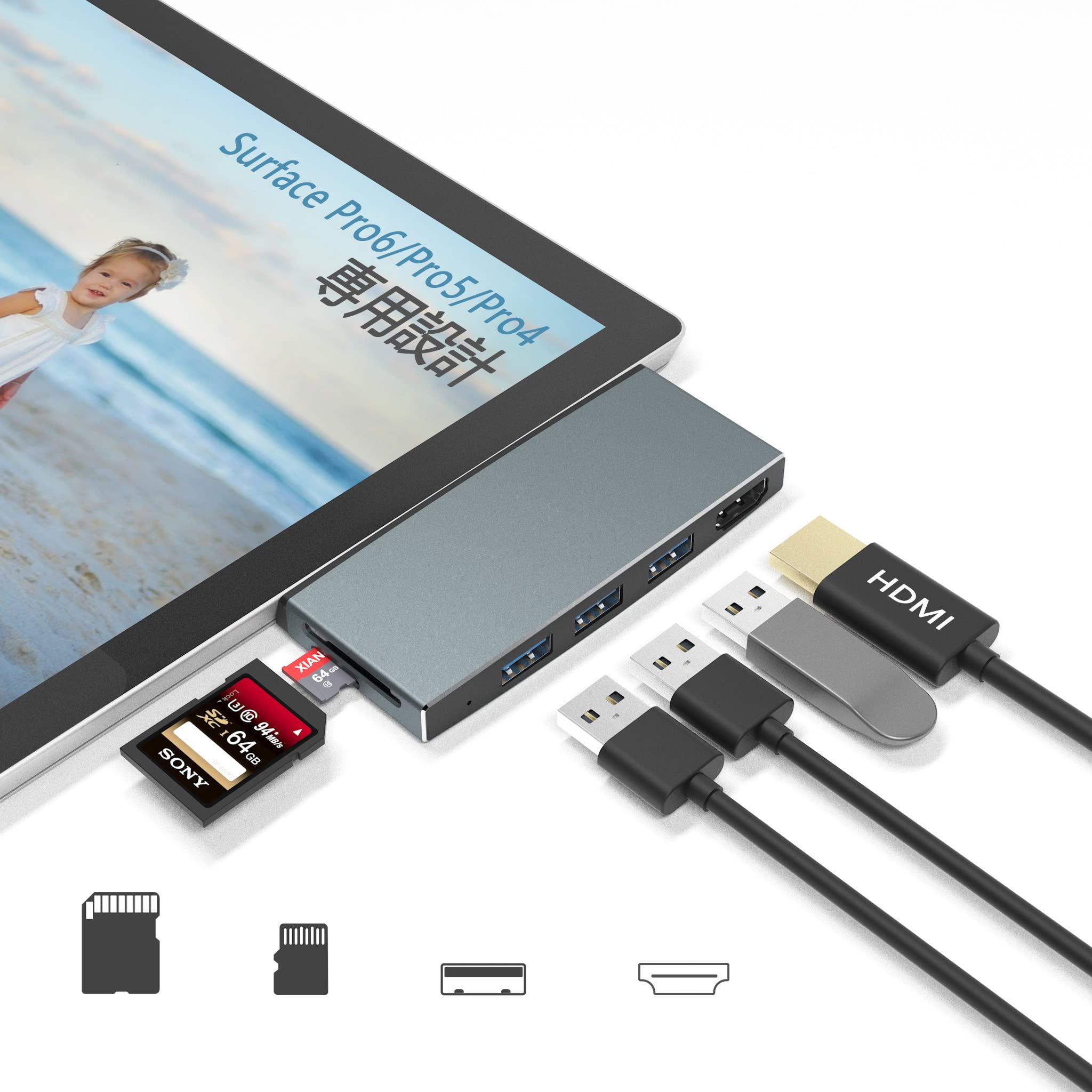 Surface Pro 4 выделенный USB-концентратор HDMI-порт кард-ридер USB высокоскоростная передача данных Multi 6 в 1 алюминиевый USB-адаптер-преобразователь док-станция 6/Pro
Surface Pro 4 выделенный USB-концентратор HDMI-порт кард-ридер USB высокоскоростная передача данных Multi 6 в 1 алюминиевый USB-адаптер-преобразователь док-станция 6/Pro
