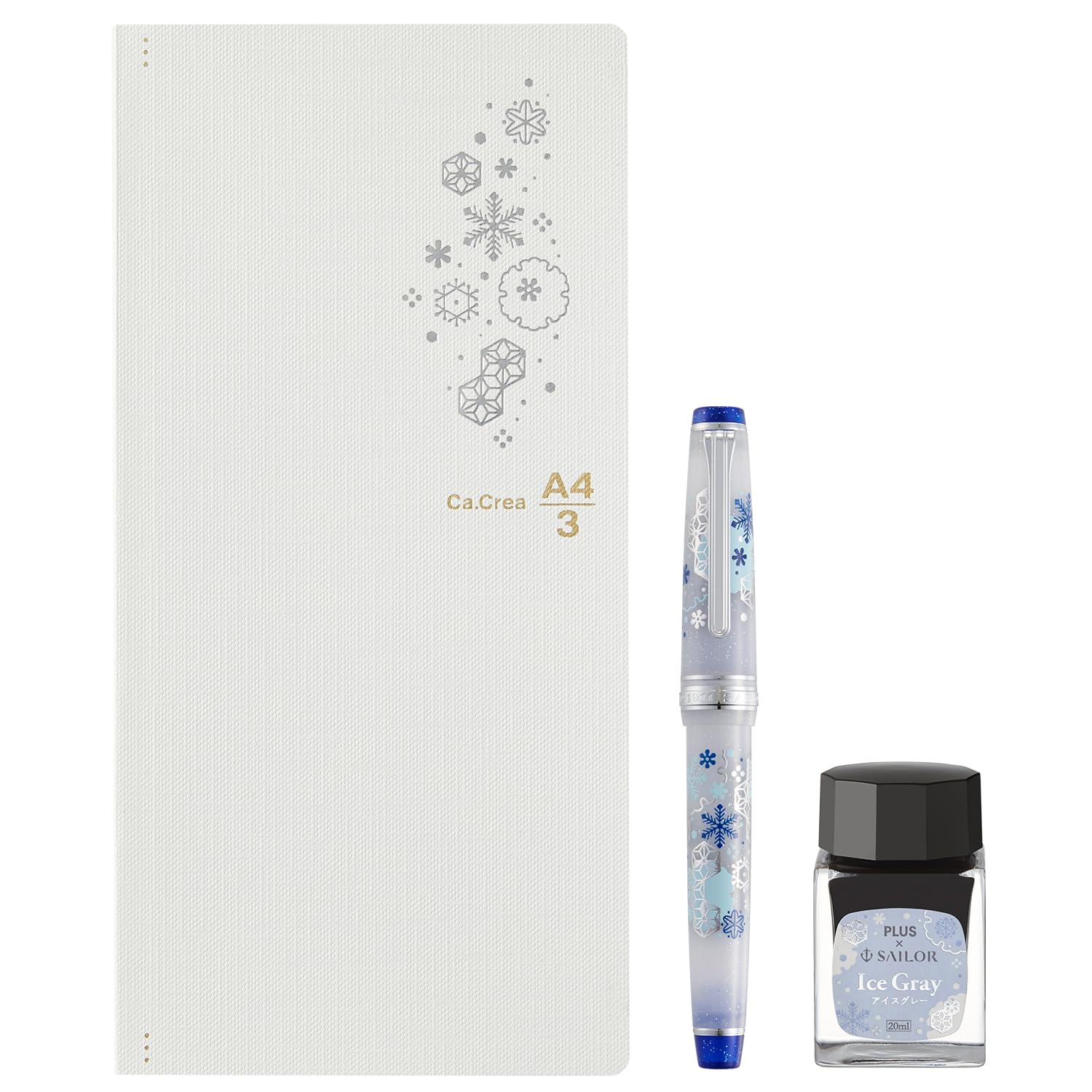 Plus Sailor Fountain Pen Memo Pad Premium Cross x Professional Gear Slim First Snow Limited Set Nib 14k Medium Fine Ka.Crie (MF) 10-8827-310 86-097
Plus Sailor Fountain Pen Memo Pad Premium Cross x Professional Gear Slim First Snow Limited Set Nib 14k Medium Fine Ka.Crie (MF) 10-8827-310 86-097