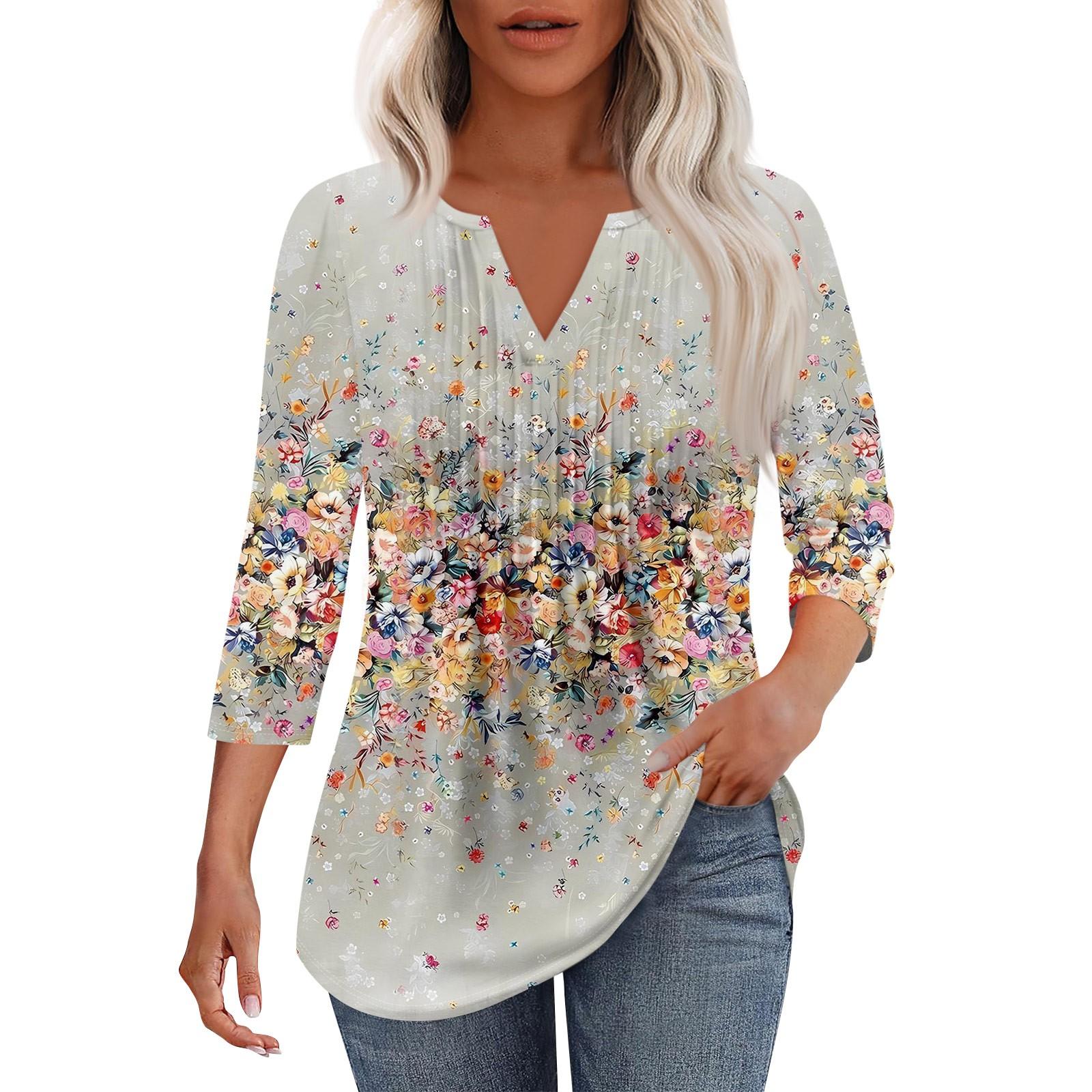 Жіноча модна повсякденна плісирована однотонна футболка з V-подібним вирізом і рукавами сім чвертей M
Жіноча модна повсякденна плісирована однотонна футболка з V-подібним вирізом і рукавами сім чвертей M