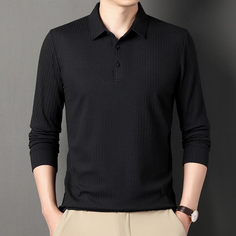 Men s Long Sleeved T-shirt Versatile Polo Shirt Solid Color Striped Business Collar Long Sleeved Breathable T-shirt L
Men s Long Sleeved T-shirt Versatile Polo Shirt Solid Color Striped Business Collar Long Sleeved Breathable T-shirt L