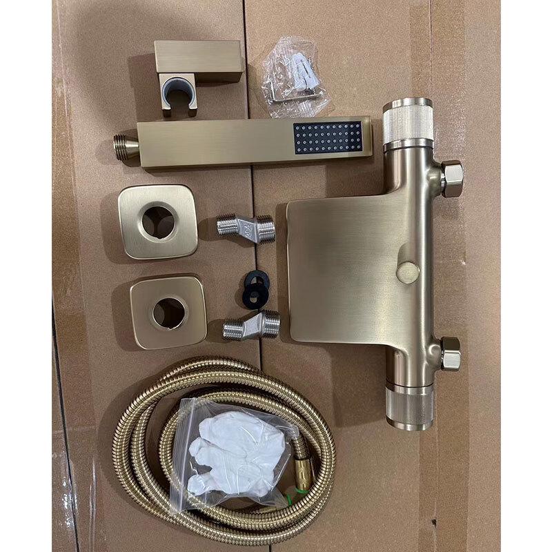 Brushed Gold In-wall Bathtub Faucet with Shower Set
Brushed Gold In-wall Bathtub Faucet with Shower Set