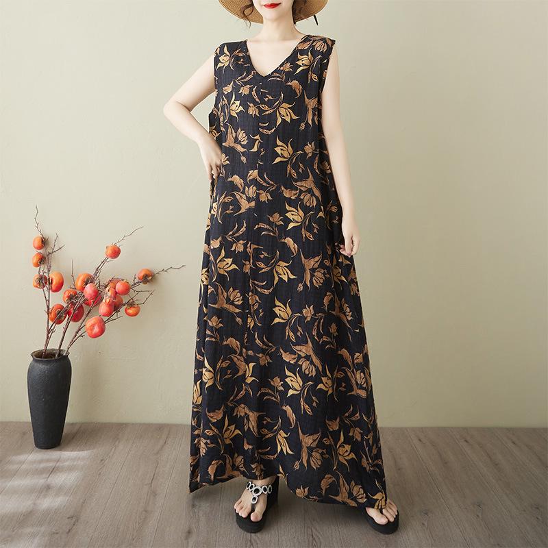 2025 Summer Sleeveless V-neck Cotton Linen Nightgown - Korean Style Lazy Loose Fit Home Dress Large Free Size
2025 Summer Sleeveless V-neck Cotton Linen Nightgown - Korean Style Lazy Loose Fit Home Dress Large Free Size
