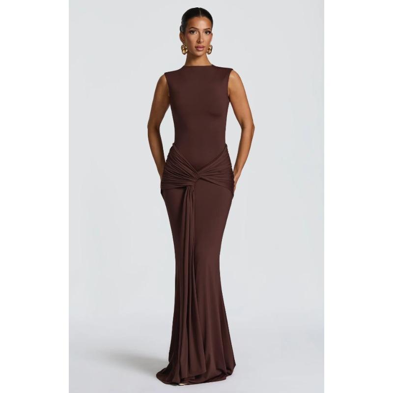Autumn New Fashion Solid Color Round Neck Sleeveless Streamer Dress Sexy Backless Slim Pleated Dress Skirt L
Autumn New Fashion Solid Color Round Neck Sleeveless Streamer Dress Sexy Backless Slim Pleated Dress Skirt L