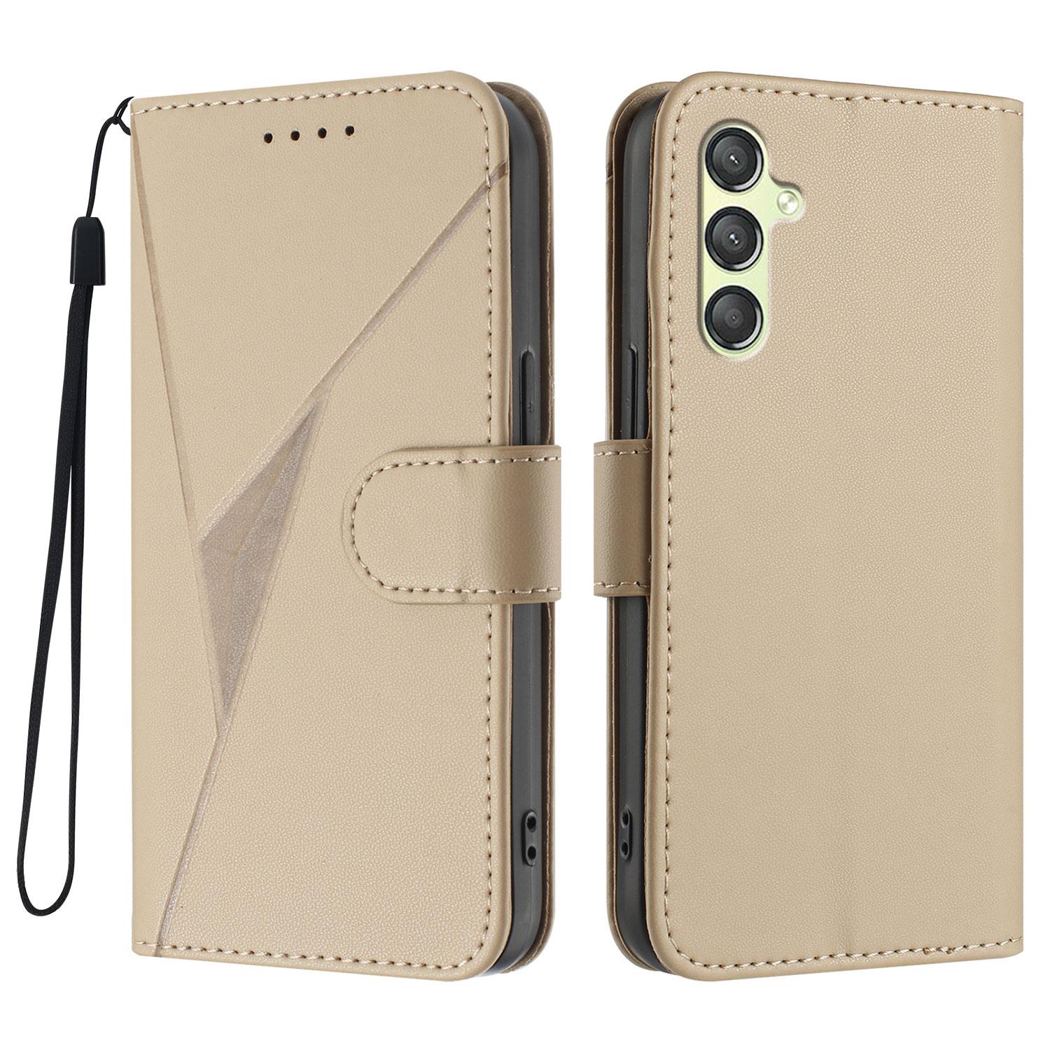 For Samsung Galaxy A25 5G (Global) (161.0 x 76.5 x 8.3mm) Case Triangle Imprint Leather Phone Cover with Lanyard Golden
For Samsung Galaxy A25 5G (Global) (161.0 x 76.5 x 8.3mm) Case Triangle Imprint Leather Phone Cover with Lanyard Golden