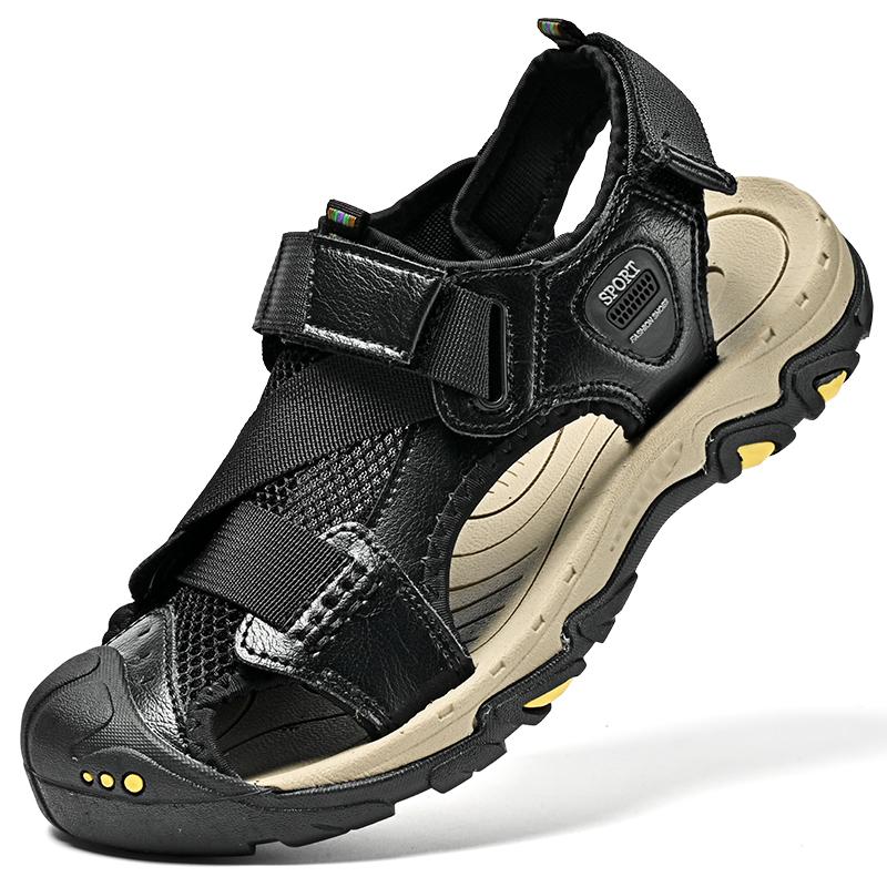 Summer Mens Large Size Genuine Leather Men Sandals Men Beach Sandals Outdoor Sandals for Men 46 чорний
Summer Mens Large Size Genuine Leather Men Sandals Men Beach Sandals Outdoor Sandals for Men 46 чорний