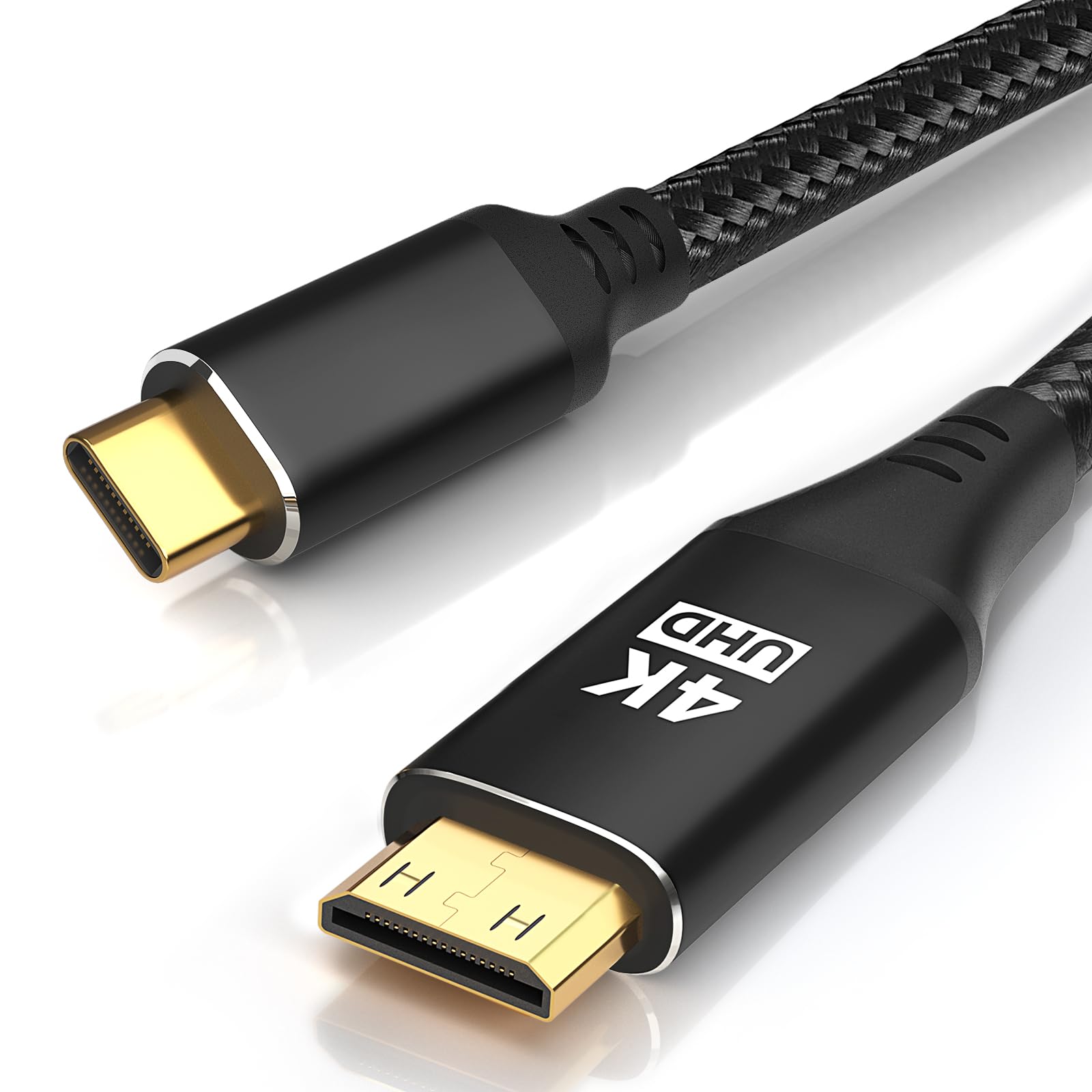 USB C Mini HDMI Cable High Speed 4K Cable Nylon C Type Unidirectional Cable for Mini HDMI Portable Steam ROG iPad iPhone 15 1M, 4K@30/2K@60Hz/1080P -
USB C Mini HDMI Cable High Speed 4K Cable Nylon C Type Unidirectional Cable for Mini HDMI Portable Steam ROG iPad iPhone 15 1M, 4K@30/2K@60Hz/1080P -