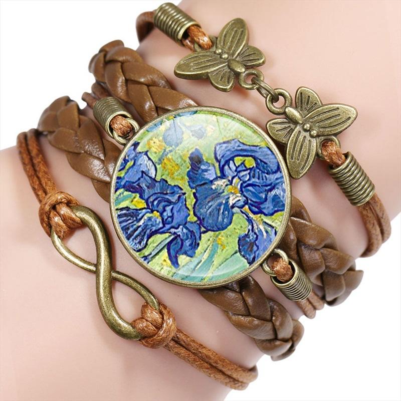 Vintage Handmade Leather Multi Layer Bracelet Butterfly Infinity Design Van Gogh Painting Crystal Bangle Jewelry Set
Vintage Handmade Leather Multi Layer Bracelet Butterfly Infinity Design Van Gogh Painting Crystal Bangle Jewelry Set