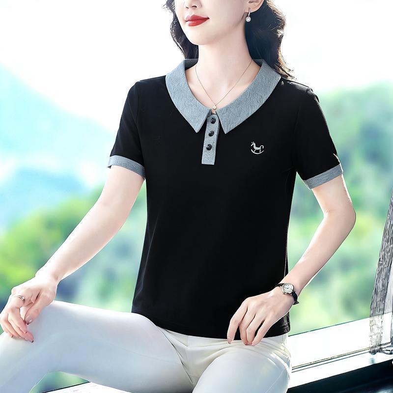Women s Summer Short Sleeve Polo Shirt - Korean Style, Loose Fit, Slimming, Casual Lapel Top T2026 2XL (120-130 kg)
Women s Summer Short Sleeve Polo Shirt - Korean Style, Loose Fit, Slimming, Casual Lapel Top T2026 2XL (120-130 kg)