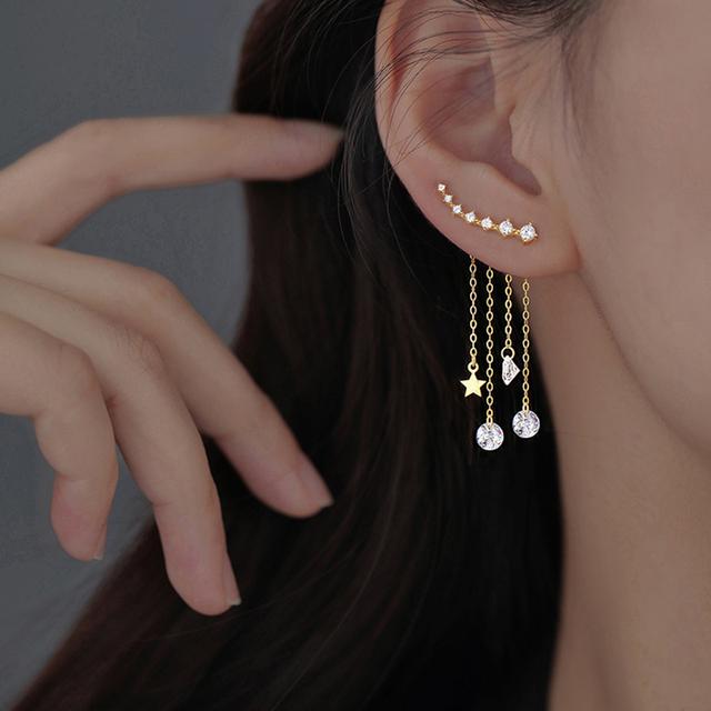 ANENJERY 1 пара серебряных медных блестящих циркониевых сережек со звездами и кисточками для женщин, легкие роскошные серьги-гвоздики, аксессуары для темперамента золотой
ANENJERY 1 пара серебряных медных блестящих циркониевых сережек со звездами и кисточками для женщин, легкие роскошные серьги-гвоздики, аксессуары для темперамента золотой