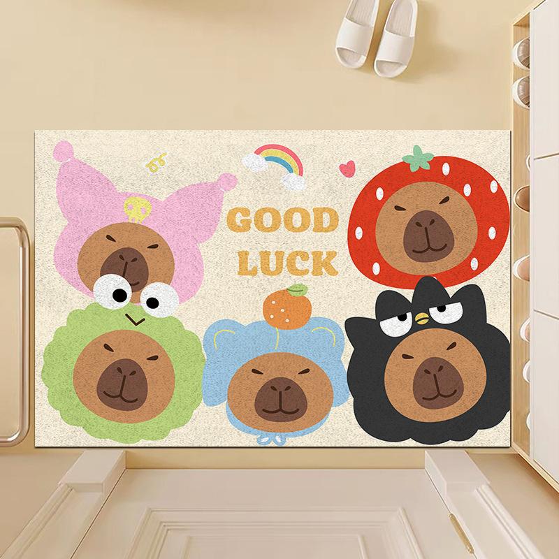 Cute Cartoon Bear Carpet Fruit Capybara Headwear Design Rug GOOD LUCK Mat Non-Slip Door Mat for Entryway Home Decoration 40cmx60cm
Cute Cartoon Bear Carpet Fruit Capybara Headwear Design Rug GOOD LUCK Mat Non-Slip Door Mat for Entryway Home Decoration 40cmx60cm