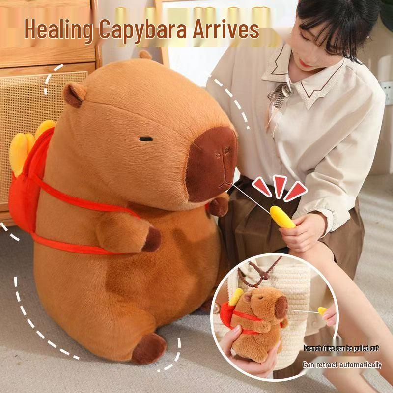 Capybara Plush Backpack with Pull-Out Fries - Funny Birthday Gift & Pillow Ornament Small - 30cm
Capybara Plush Backpack with Pull-Out Fries - Funny Birthday Gift & Pillow Ornament Small - 30cm