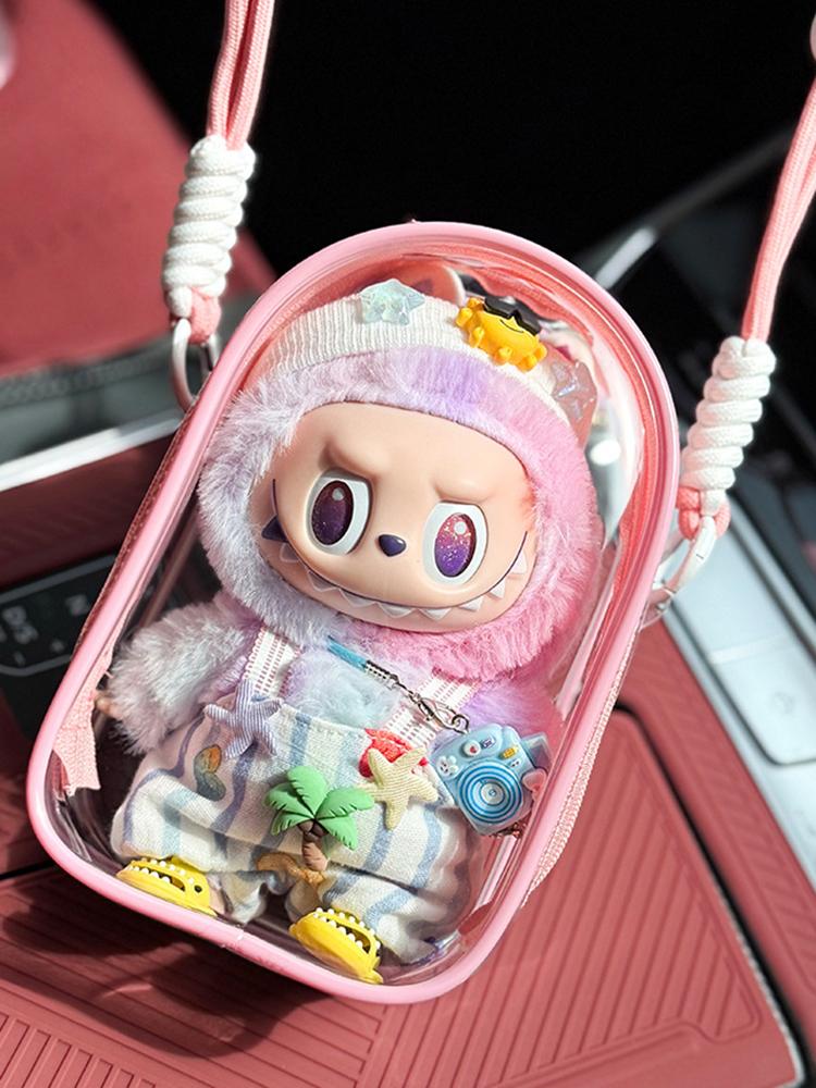 15CM/19CM PVC Transparent Storage Bag Doll Model Display Hanging Bag Outing Shoulder Bag Travel Wallet Labubu Third Generation B M рожевий
15CM/19CM PVC Transparent Storage Bag Doll Model Display Hanging Bag Outing Shoulder Bag Travel Wallet Labubu Third Generation B M рожевий