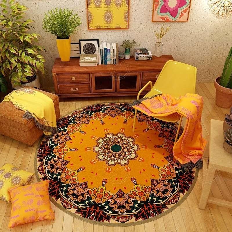 Persian Retro National Style Round Living Room Carpets Coffee Table Hanging Basket Rotating Chair Floor Mat Bedroom Bedside Rug 120x120cm (Diameter)
Persian Retro National Style Round Living Room Carpets Coffee Table Hanging Basket Rotating Chair Floor Mat Bedroom Bedside Rug 120x120cm (Diameter)