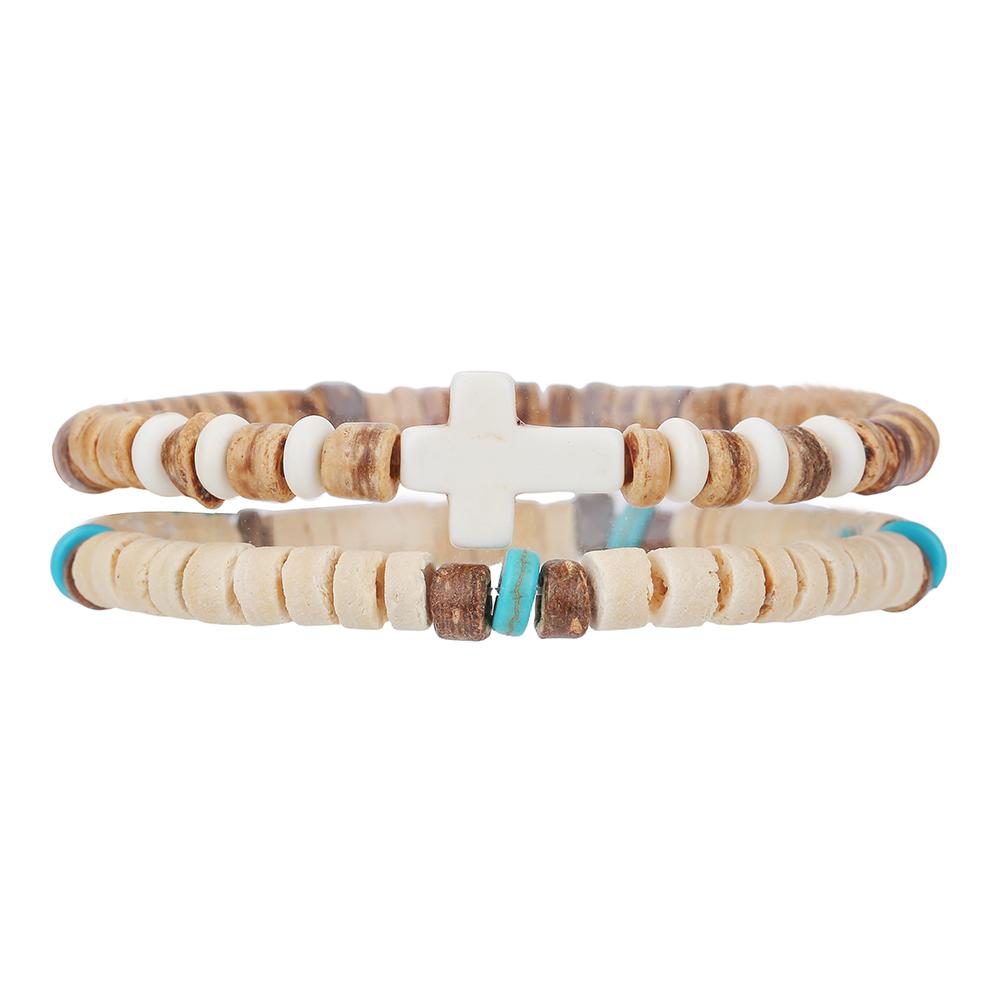 Summer Hot Sale Vacation Style Turquoise Cross Bracelet Women Boho Multi-Layer Stackable Wooden Bead Coconut Shell Bracelet Coup
Summer Hot Sale Vacation Style Turquoise Cross Bracelet Women Boho Multi-Layer Stackable Wooden Bead Coconut Shell Bracelet Coup