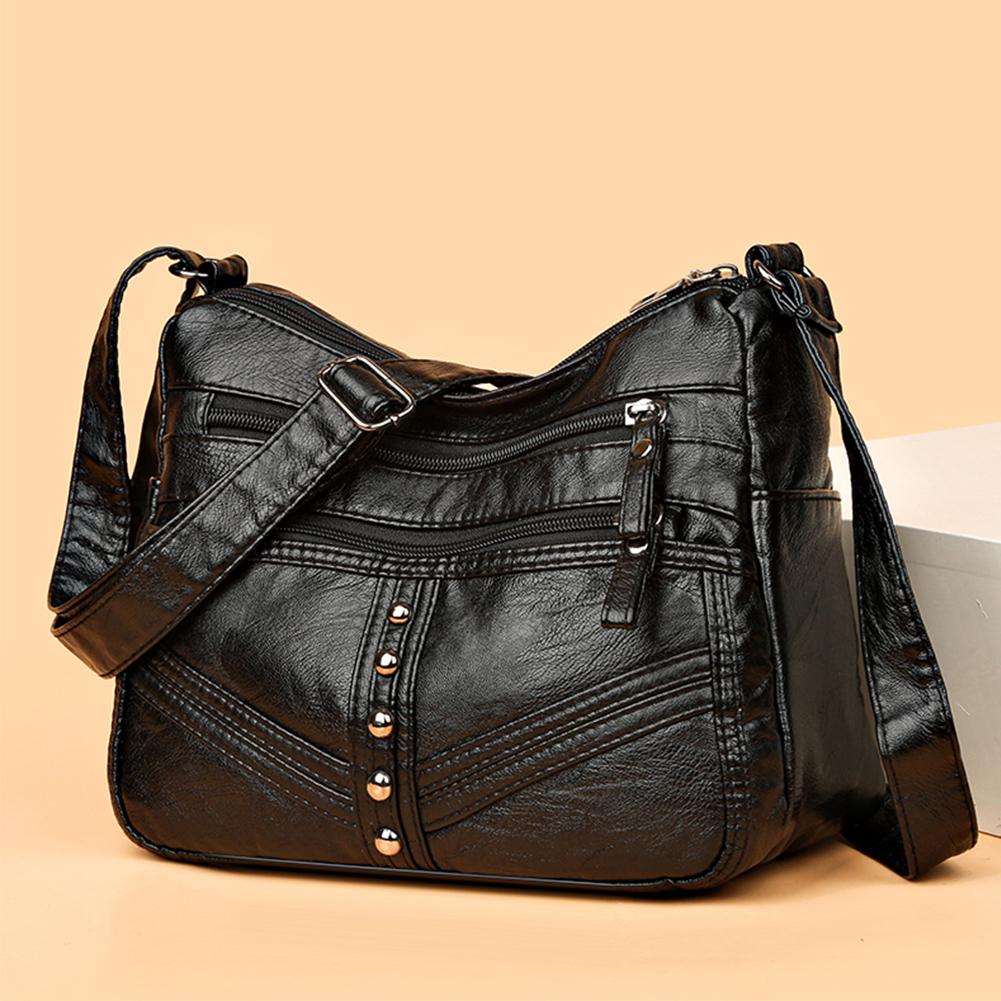 Повседневная сумка из искусственной кожи, женская большая сумка с несколькими карманами, повседневная модная простая портативная регулируемая сумка для выходных и отпуска