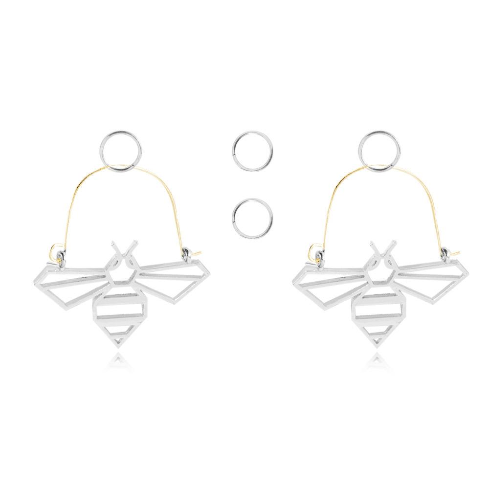 Dangle Bee Fashionable Earrings Alloy Hollow Hoop Set For Women срібний
Dangle Bee Fashionable Earrings Alloy Hollow Hoop Set For Women срібний