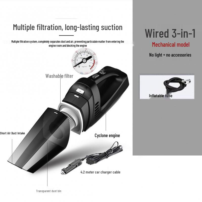 L5U 4-in-1 Wireless Car Vacuum & Air Pump with Pressure Gauge and Light
L5U 4-in-1 Wireless Car Vacuum & Air Pump with Pressure Gauge and Light