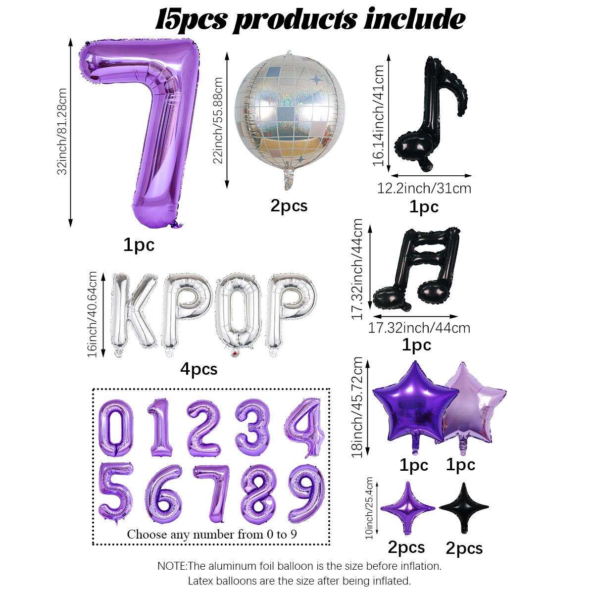 15pcs K-Pop Music Theme Birthday Balloon Decoration Set—Ideal for K-Pop themed birthday parties, social media video backdrops Other
15pcs K-Pop Music Theme Birthday Balloon Decoration Set—Ideal for K-Pop themed birthday parties, social media video backdrops Other