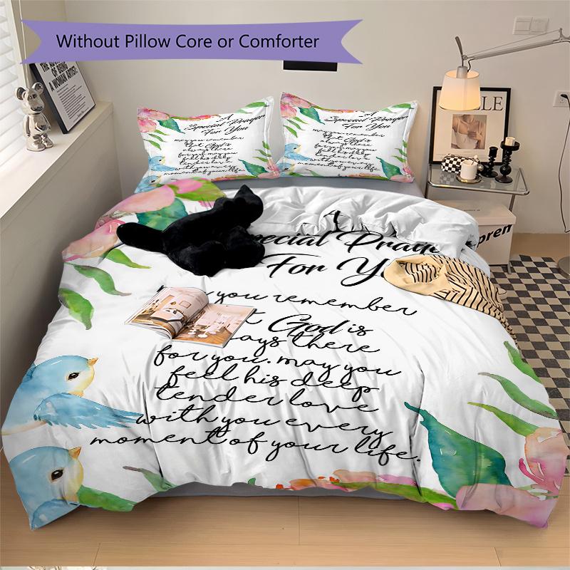 3pcs A Special Prayer for You Printed Quilt Set, Includes 1 Quilt Cover and 2 Pillowcases 135x200cm
3pcs A Special Prayer for You Printed Quilt Set, Includes 1 Quilt Cover and 2 Pillowcases 135x200cm