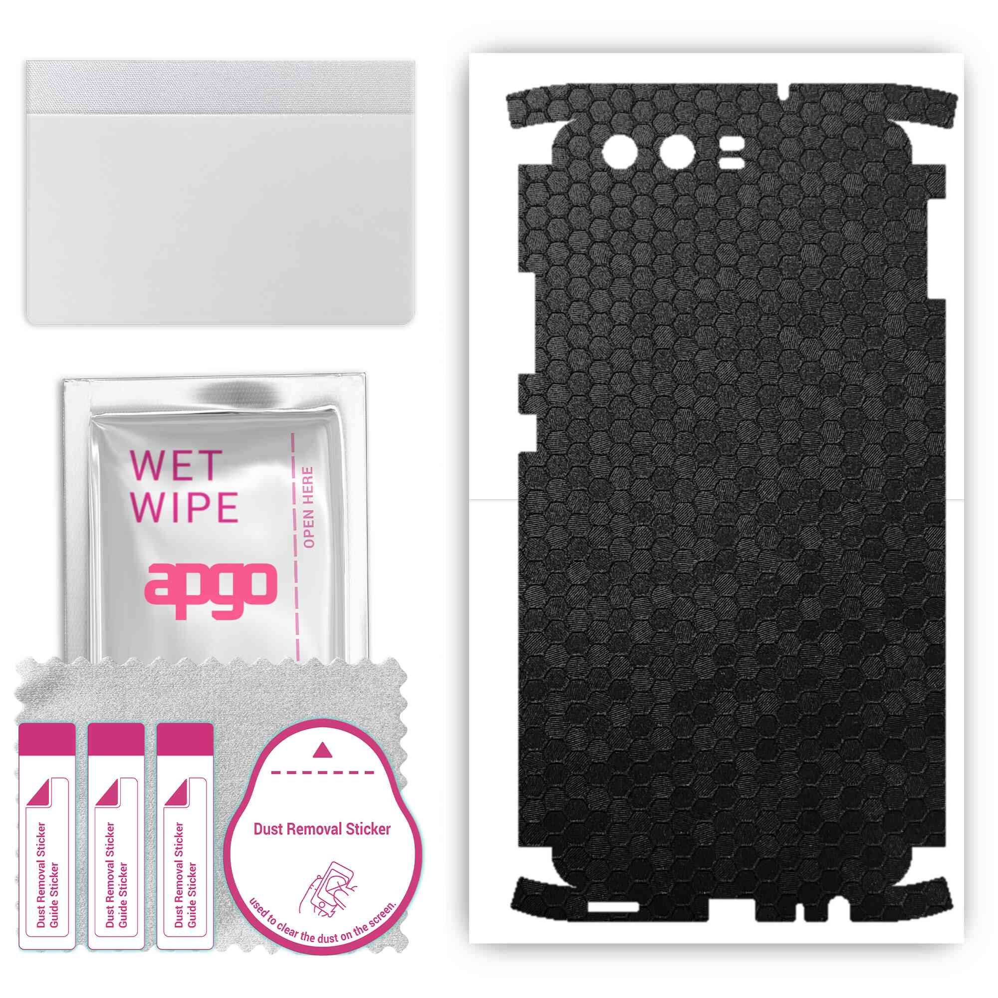 Apgo Protective Skin Sticker for the back+sides compatible with Huawei P10, Full Wrap Film, Foil, Vinyl - Pattern Black Honeycomb
Apgo Protective Skin Sticker for the back+sides compatible with Huawei P10, Full Wrap Film, Foil, Vinyl - Pattern Black Honeycomb