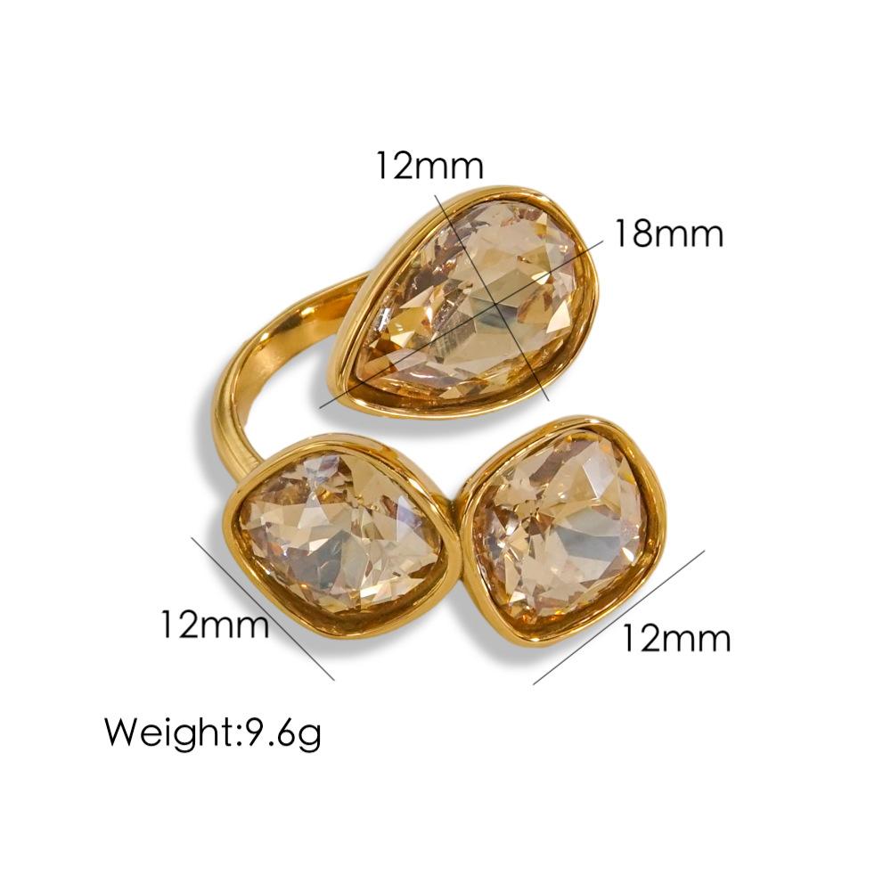 Luxury Titanium Steel Zirconia Open Rings for Women 14K Gold Plated Stainless Steel Water Drop Zircon Ring Jewelry resizable
Luxury Titanium Steel Zirconia Open Rings for Women 14K Gold Plated Stainless Steel Water Drop Zircon Ring Jewelry resizable
