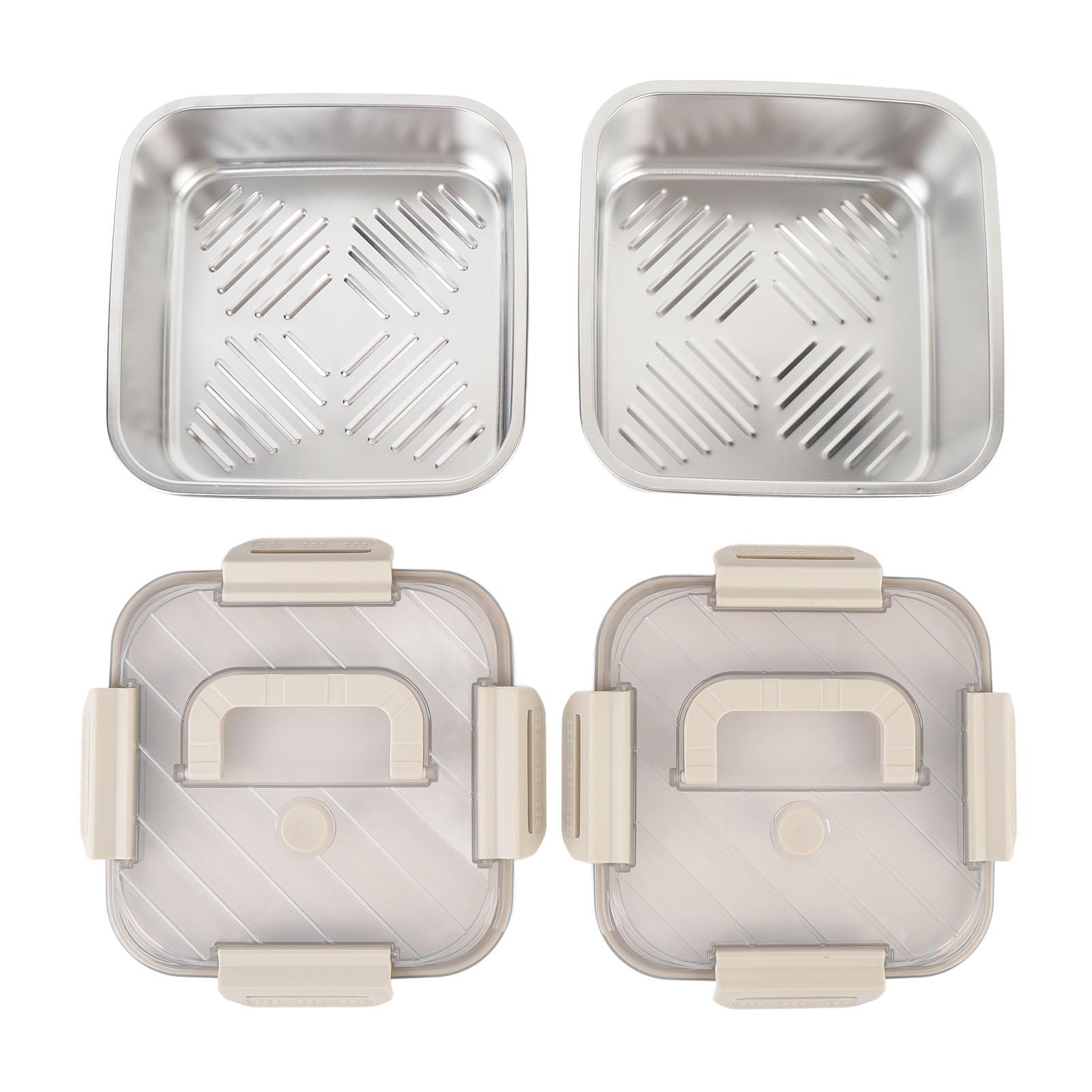 2pcs Food Storage Container Stainless Steel Crisper Box Refrigerator Fruit Storage Container Sealed
2pcs Food Storage Container Stainless Steel Crisper Box Refrigerator Fruit Storage Container Sealed