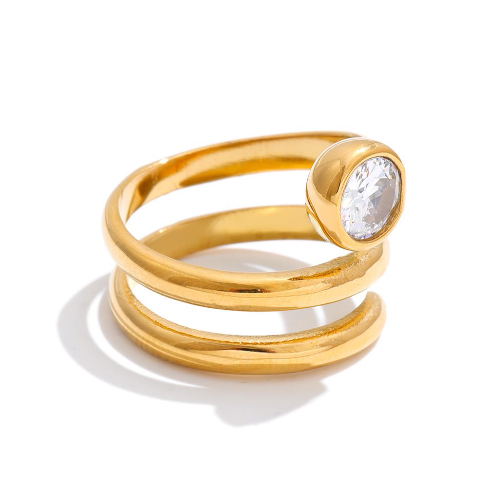Yhpup Size 7 New Arrivals Stainless Steel Layered Zirconia Ring 18K Golden PVD Plated Delicate Finger Jewelry Wholesale 7
Yhpup Size 7 New Arrivals Stainless Steel Layered Zirconia Ring 18K Golden PVD Plated Delicate Finger Jewelry Wholesale 7
