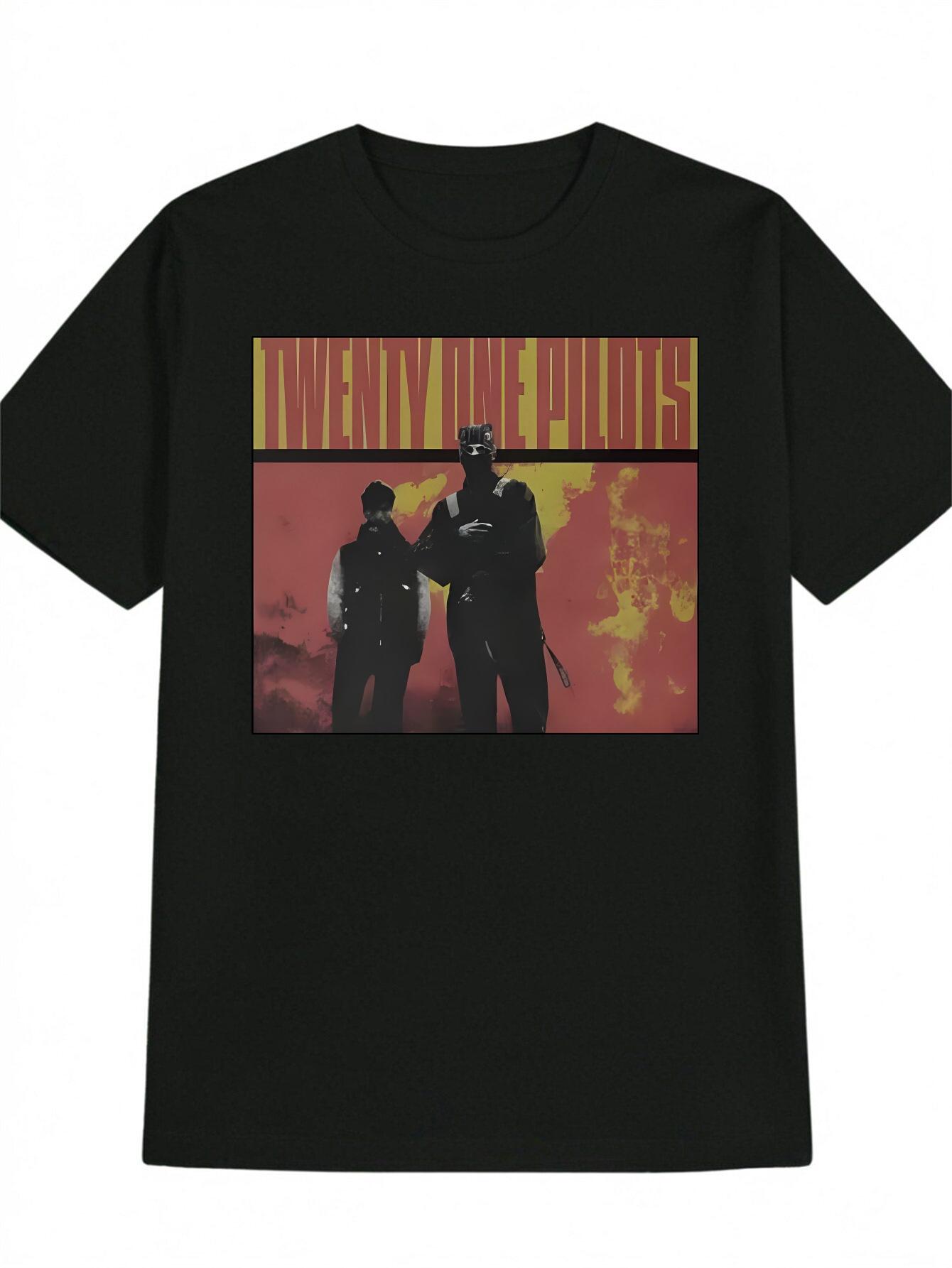 Band Graphic T-shirt - Twenty One Pilots Inspired Black Tee with Mask Figures - Casual Everyday Shirt for Concerts & Fans - Machine Washable Apparel XXL
Band Graphic T-shirt - Twenty One Pilots Inspired Black Tee with Mask Figures - Casual Everyday Shirt for Concerts & Fans - Machine Washable Apparel XXL