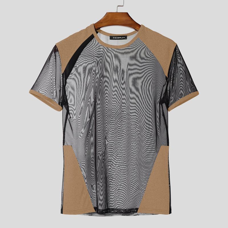 INCERUN Men Party Club Short Sleeve Mesh Sheer Patchwork T-shirts Tops 5XL хакі
INCERUN Men Party Club Short Sleeve Mesh Sheer Patchwork T-shirts Tops 5XL хакі