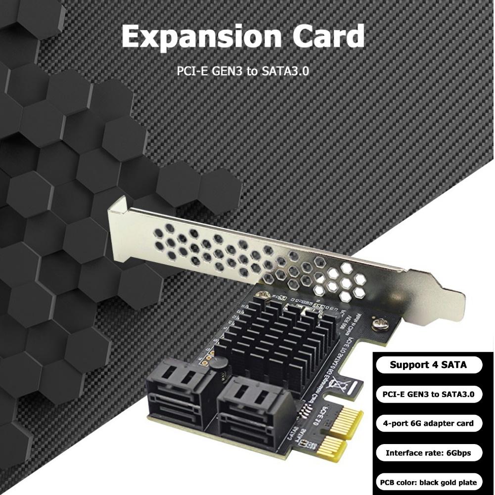4 Port SATA III PCIe Card 6Gbps SATA 3.0 to PCI-e 1X Expansion Controller Card PCI Express Adapter Add On Card PCI-E X4/X8/X16 чорний
4 Port SATA III PCIe Card 6Gbps SATA 3.0 to PCI-e 1X Expansion Controller Card PCI Express Adapter Add On Card PCI-E X4/X8/X16 чорний