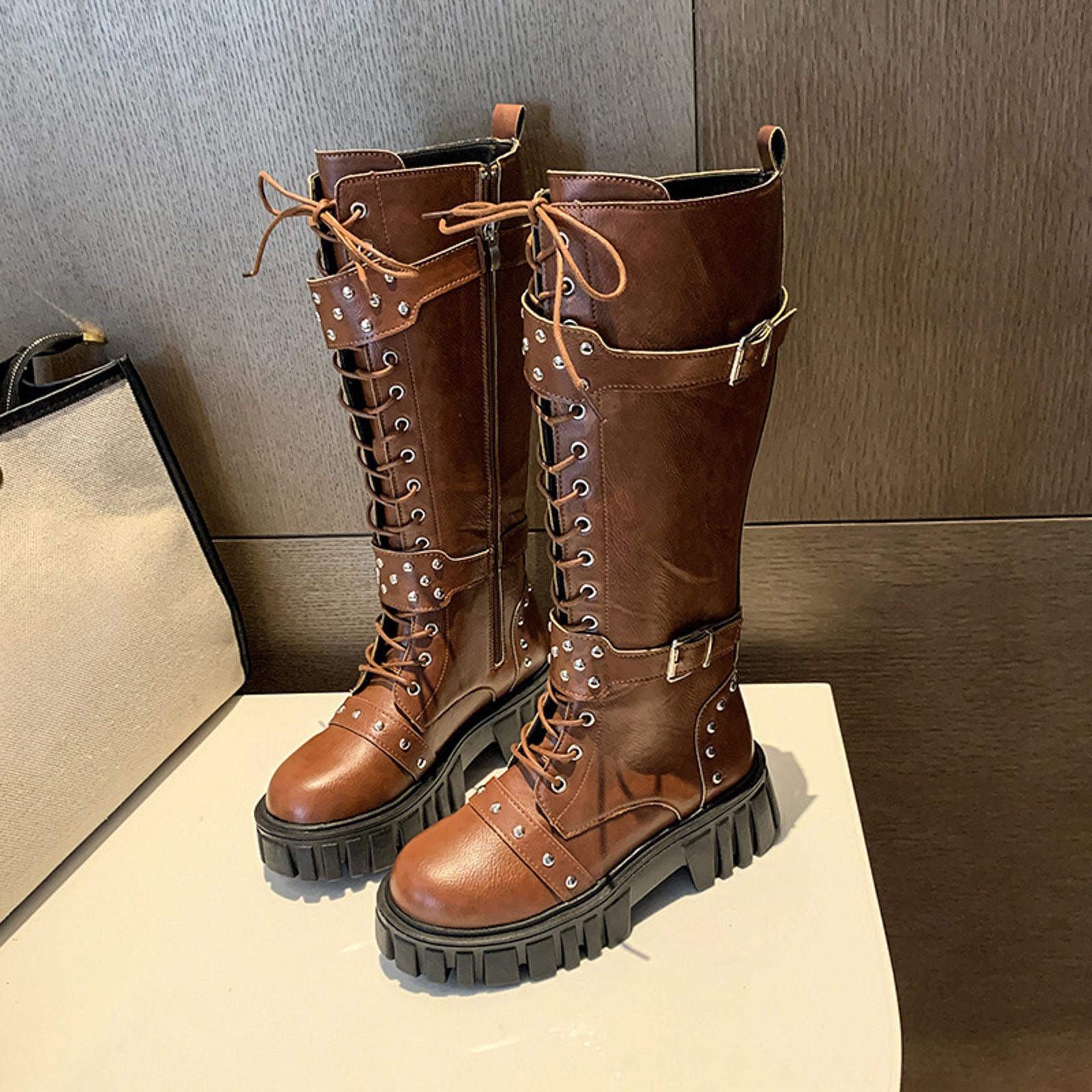 Women s Casual Long Riding Boots Women s Round Toe Square Heel Lace Up Leather Boots High Heels Boots for Women Sexy Size 12 37 коричневий
Women s Casual Long Riding Boots Women s Round Toe Square Heel Lace Up Leather Boots High Heels Boots for Women Sexy Size 12 37 коричневий