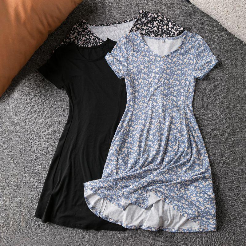 Летнее Экспортное K-стиль Новое Маленькое Свежее Молодежное Повседневное Модное Платье с V-образным вырезом и короткими рукавами Small black pink flower S
Летнее Экспортное K-стиль Новое Маленькое Свежее Молодежное Повседневное Модное Платье с V-образным вырезом и короткими рукавами Small black pink flower S