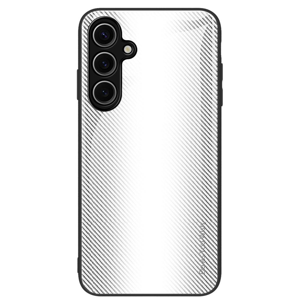 For Samsung Galaxy S25+ Case Carbon Fiber Texture Tempered Glass+TPU Phone Cover Dark Blue
For Samsung Galaxy S25+ Case Carbon Fiber Texture Tempered Glass+TPU Phone Cover Dark Blue