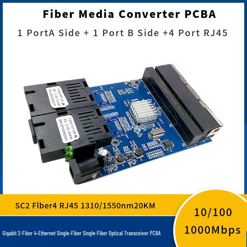 Gigabit 1000M2 Optical-Electrical Transceiver: Single Fiber Media Converter, PCB Board, 20KM Range
Gigabit 1000M2 Optical-Electrical Transceiver: Single Fiber Media Converter, PCB Board, 20KM Range