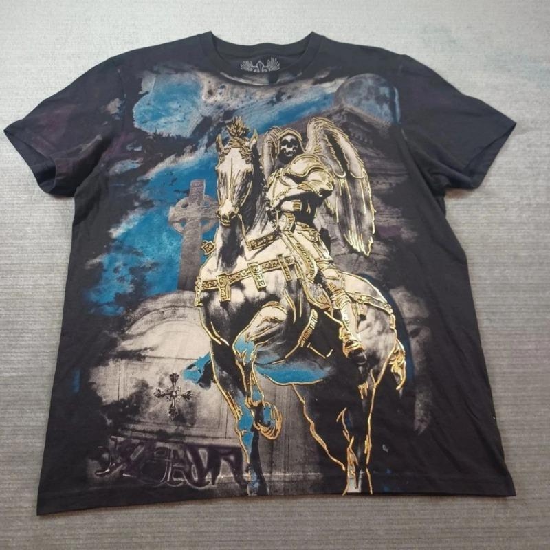 European and American men s summer Gothic skull letter print comfortable and breathable round neck T-shirt outdoor street top 6XL
European and American men s summer Gothic skull letter print comfortable and breathable round neck T-shirt outdoor street top 6XL