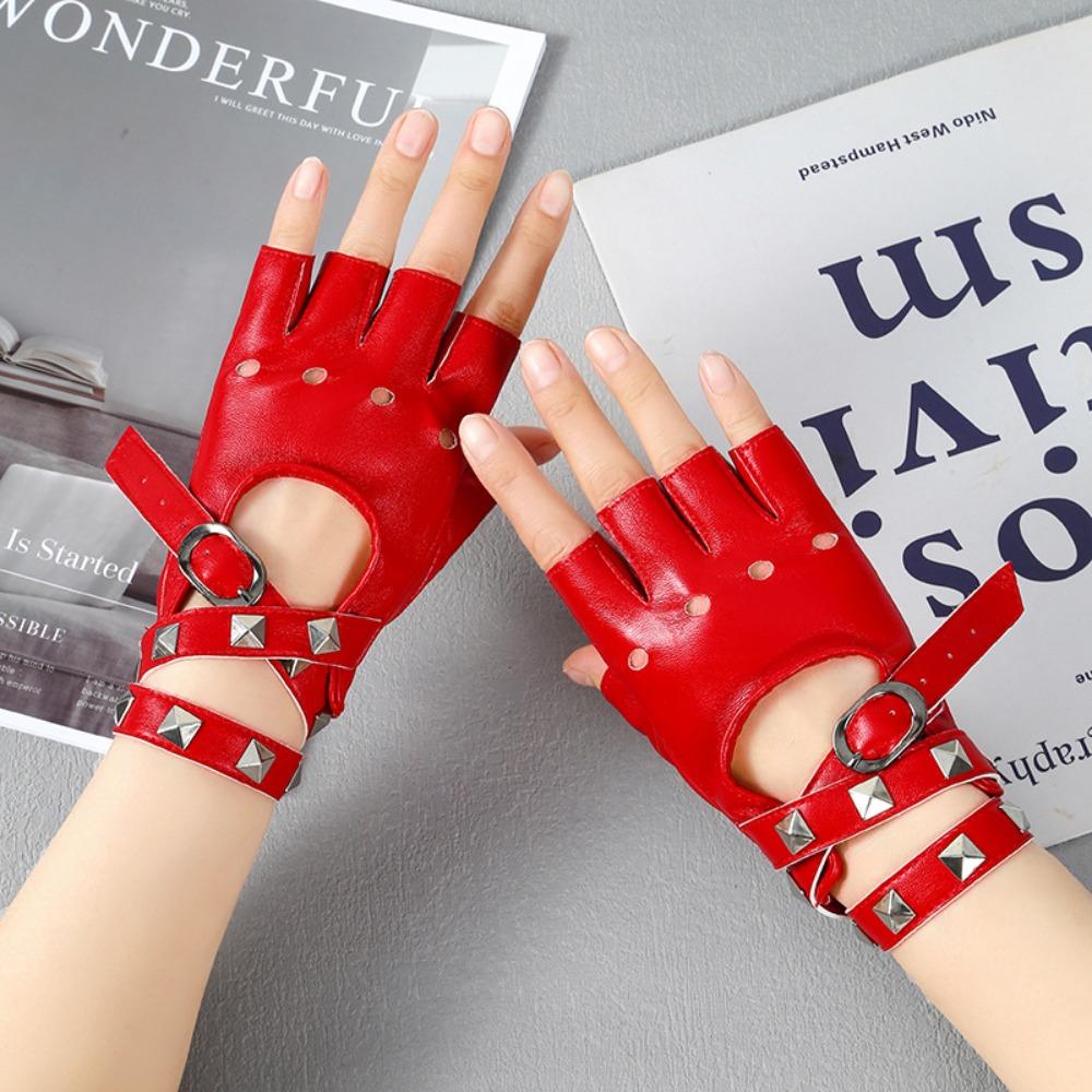 Hollow Out Motorcycle Gloves Rive Cycling Gloves Punk Driving Gloves Stage Performance красный
Hollow Out Motorcycle Gloves Rive Cycling Gloves Punk Driving Gloves Stage Performance красный