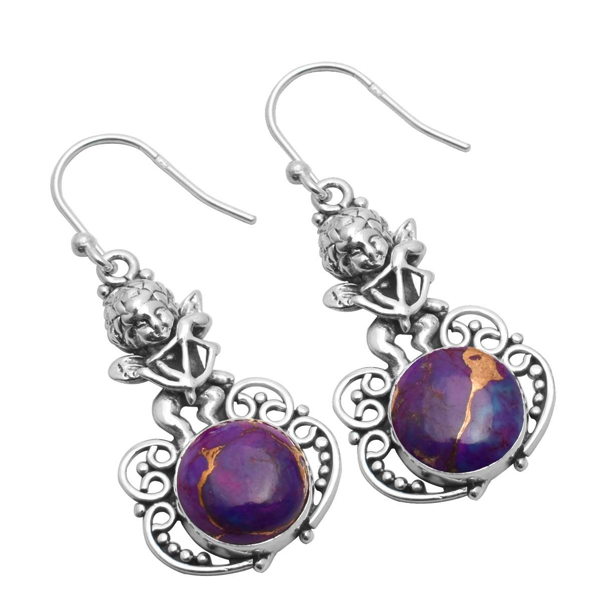 Purple Turquoise Gemstone Earrings Solid 925 Sterling Silver Handmade Earrings Jewelry Gift For Women And Girls E-3704
Purple Turquoise Gemstone Earrings Solid 925 Sterling Silver Handmade Earrings Jewelry Gift For Women And Girls E-3704