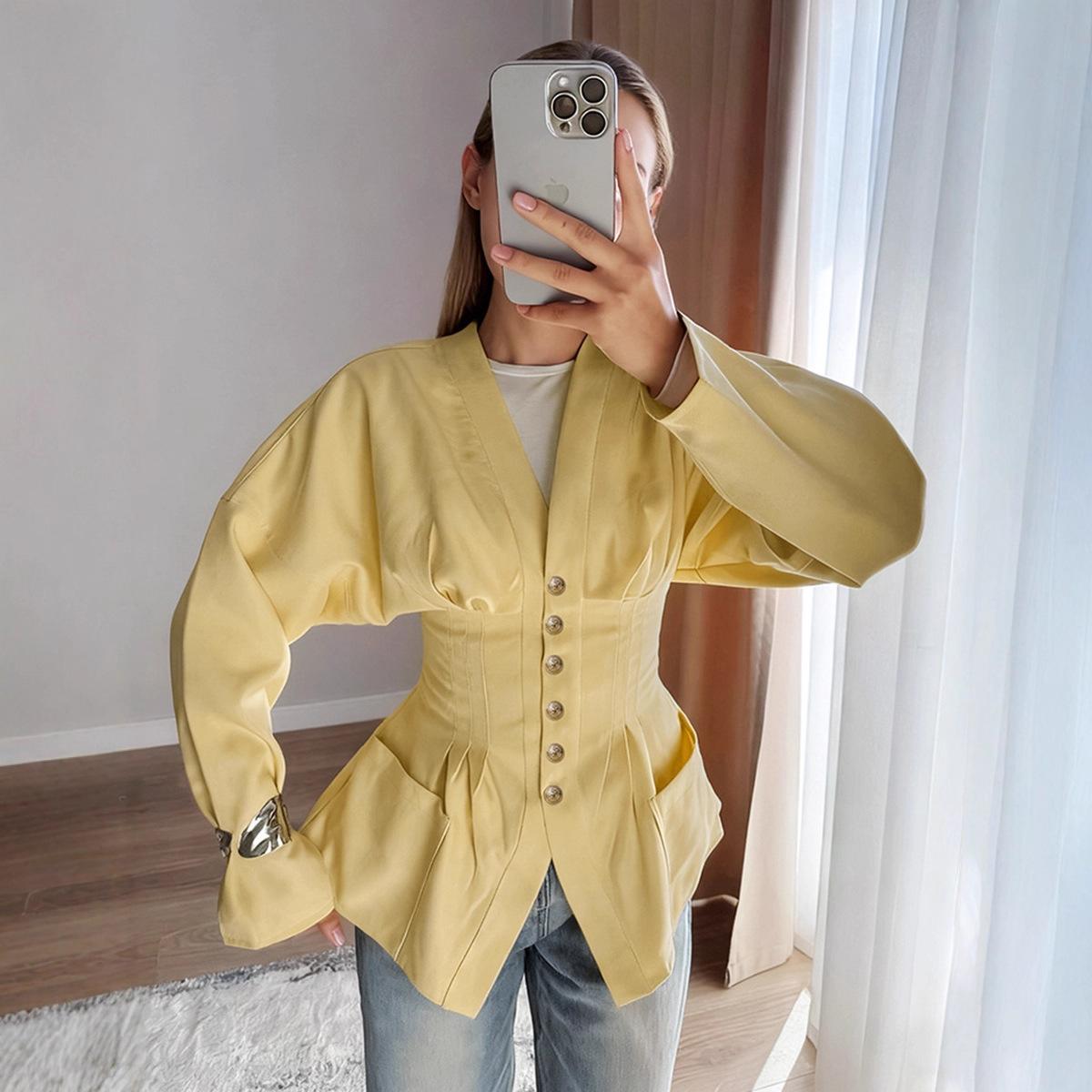 Brown Long Sleeve Shirt with Waist Ties L жовтий
Brown Long Sleeve Shirt with Waist Ties L жовтий