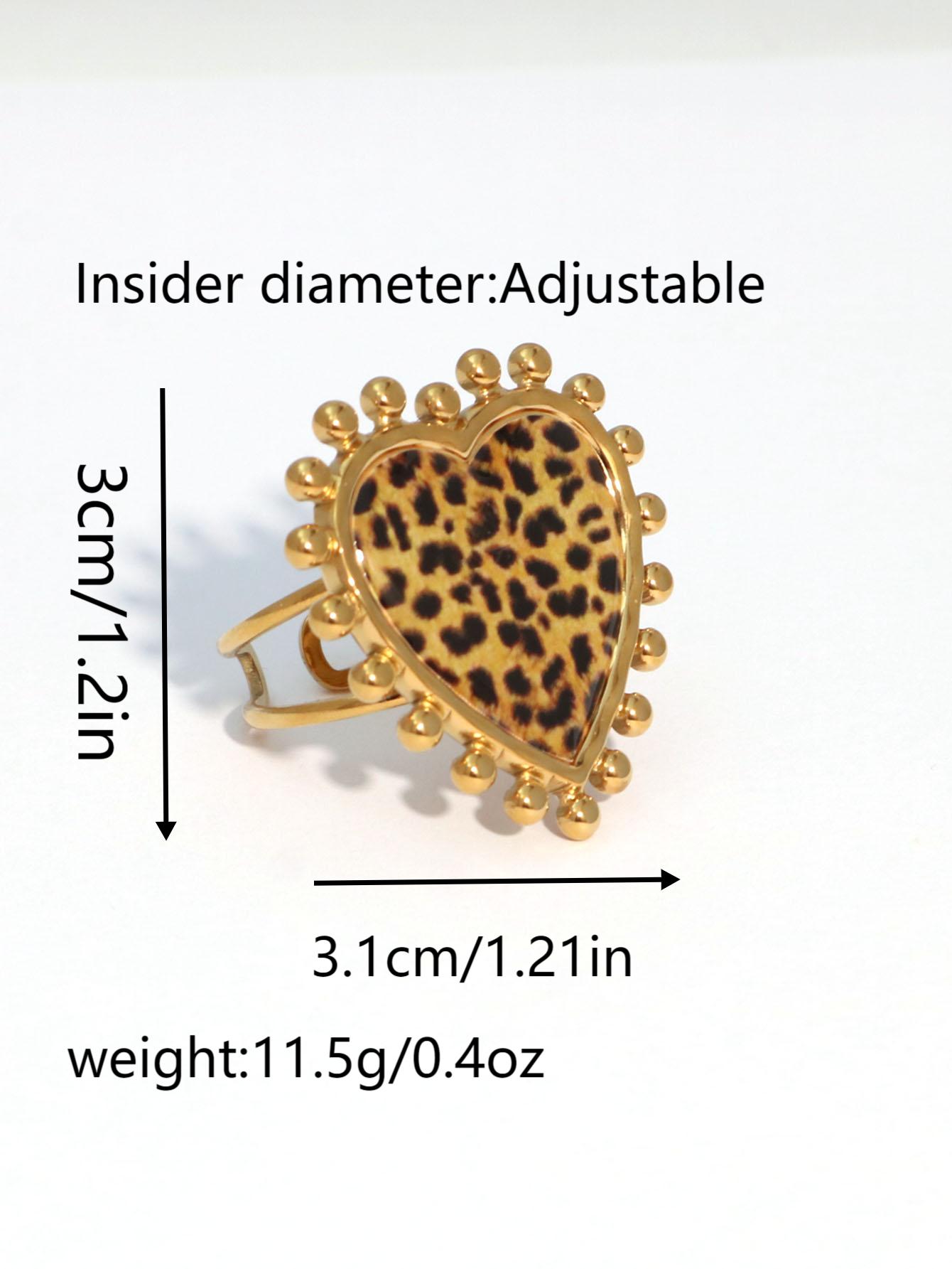 304 Stainless steel 18K Gold-Plated Love Leopard Print Rings High Quality Charm Stylish Boho Leopard Golden Zircon resizable
304 Stainless steel 18K Gold-Plated Love Leopard Print Rings High Quality Charm Stylish Boho Leopard Golden Zircon resizable