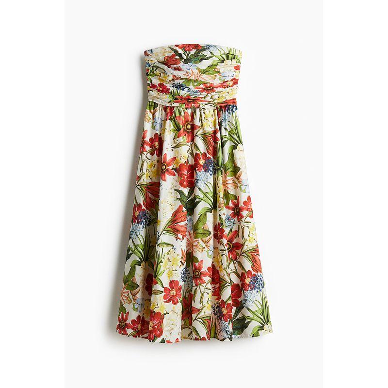 HM Women s Clothing Collarless Dress 2025 Summer New Holiday Print Pleated Tube Top Dress 1295279 Cream/Florals 150/76
HM Women s Clothing Collarless Dress 2025 Summer New Holiday Print Pleated Tube Top Dress 1295279 Cream/Florals 150/76