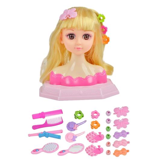 Girls Hair Styling Doll Head Model Pretend Play Makeup Toy with Comb & Accessories Creative Hairdresser Training Tool for Makeup Hairstyle Practice B
Girls Hair Styling Doll Head Model Pretend Play Makeup Toy with Comb & Accessories Creative Hairdresser Training Tool for Makeup Hairstyle Practice B