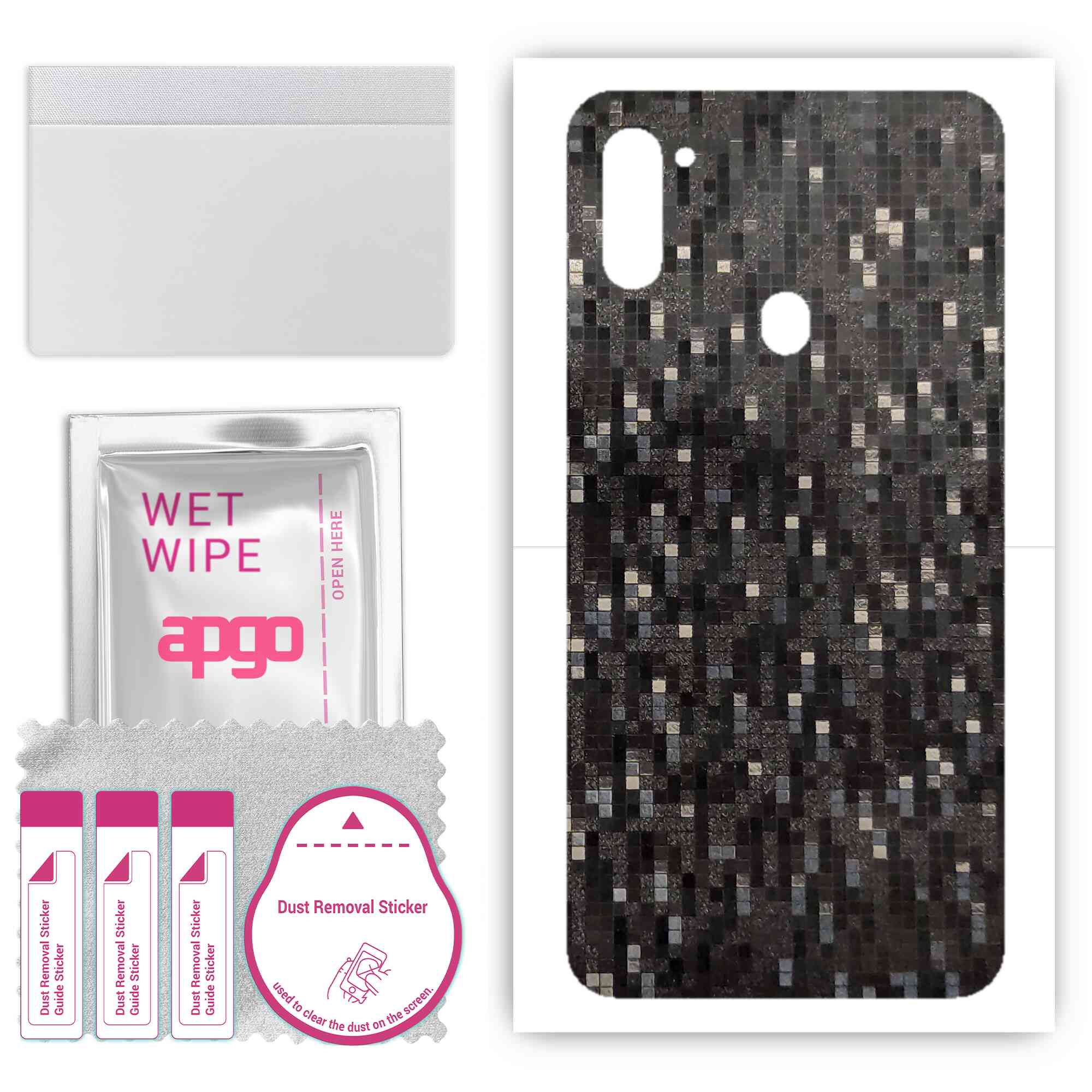apgo Protective Skin Sticker for the back compatible with Samsung Galaxy M11, Wrap Film, Foil, Vinyl - Pattern Carbon Black Pixel
apgo Protective Skin Sticker for the back compatible with Samsung Galaxy M11, Wrap Film, Foil, Vinyl - Pattern Carbon Black Pixel