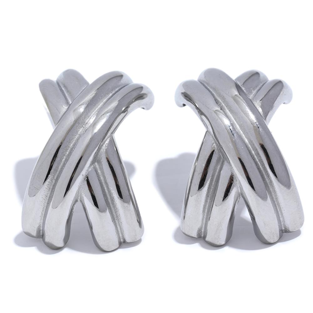 Yhpup Fashion Stainless Steel X Crossover Geometric Textured Earrings Prevent Allergy Metal 18K PVD Plated Temperament Jewelry
Yhpup Fashion Stainless Steel X Crossover Geometric Textured Earrings Prevent Allergy Metal 18K PVD Plated Temperament Jewelry