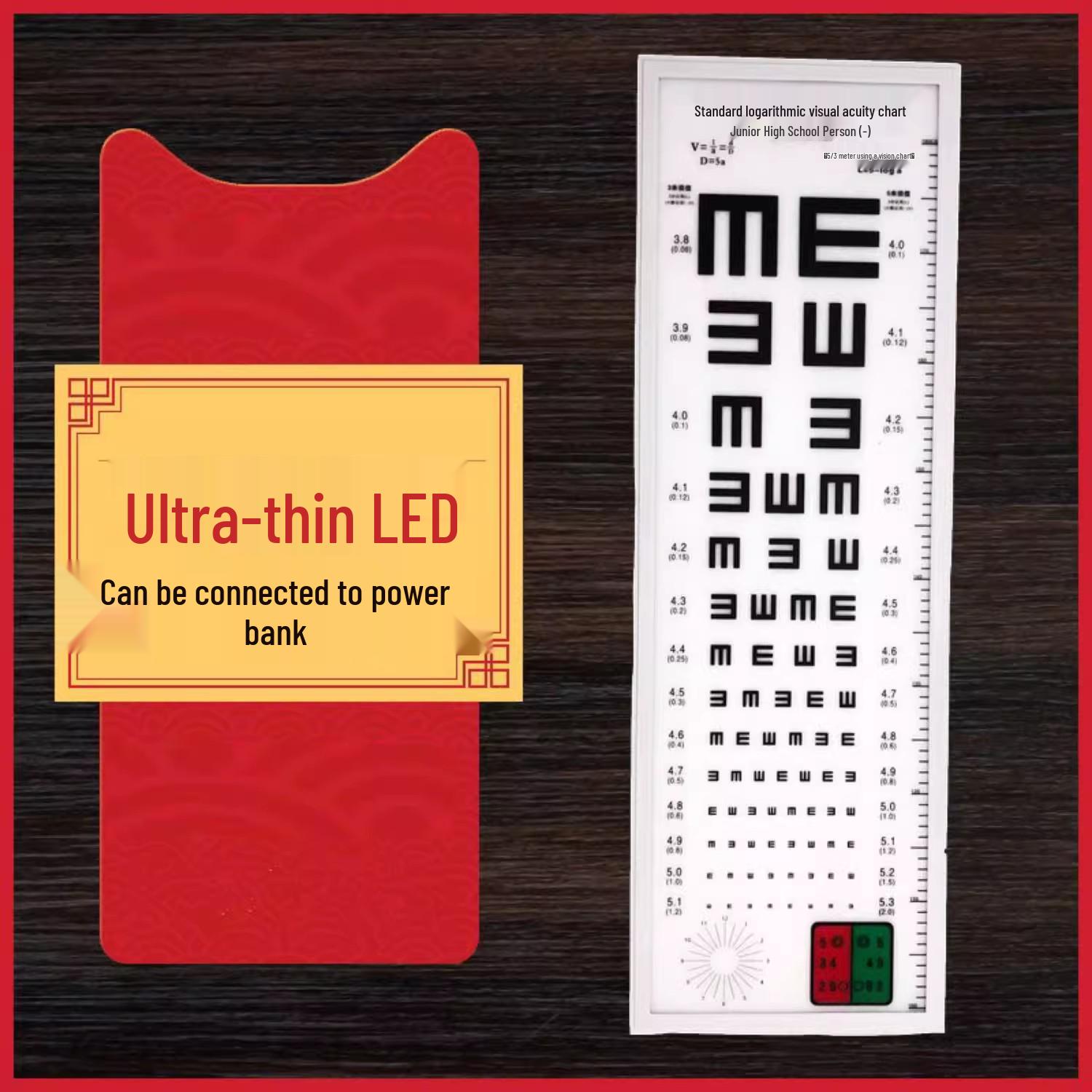 LED Ultra-Thin Eye Chart Light Box for Vision Testing - Standard Logarithmic, 5m, 2.5, Suitable for Home, Kindergarten, and Adults Ultra-thin Deluxe LED Standard 2.5m E Chart
LED Ultra-Thin Eye Chart Light Box for Vision Testing - Standard Logarithmic, 5m, 2.5, Suitable for Home, Kindergarten, and Adults Ultra-thin Deluxe LED Standard 2.5m E Chart