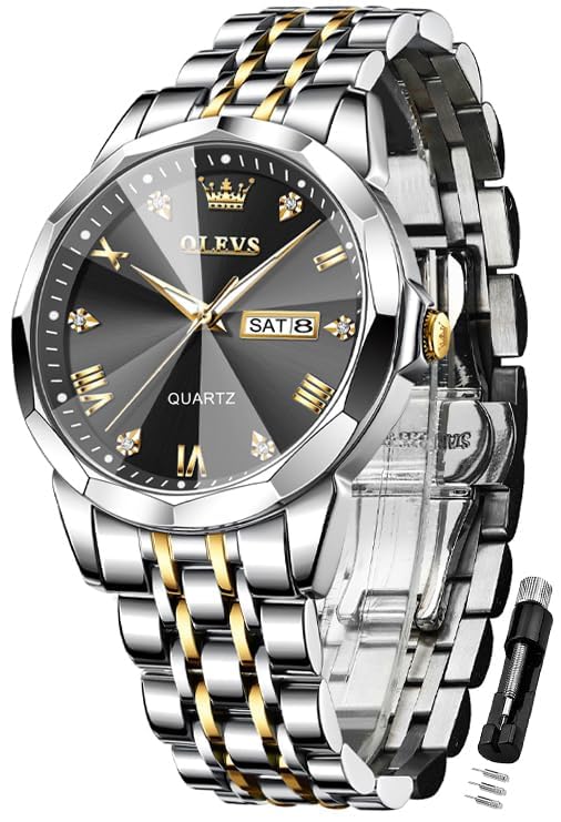 OLEVS Men s Diamond Arm Watch Men s Stylish Popular Quartz Analog Business Date Waterproof Luminous watches for men (Black White-9931)
OLEVS Men s Diamond Arm Watch Men s Stylish Popular Quartz Analog Business Date Waterproof Luminous watches for men (Black White-9931)