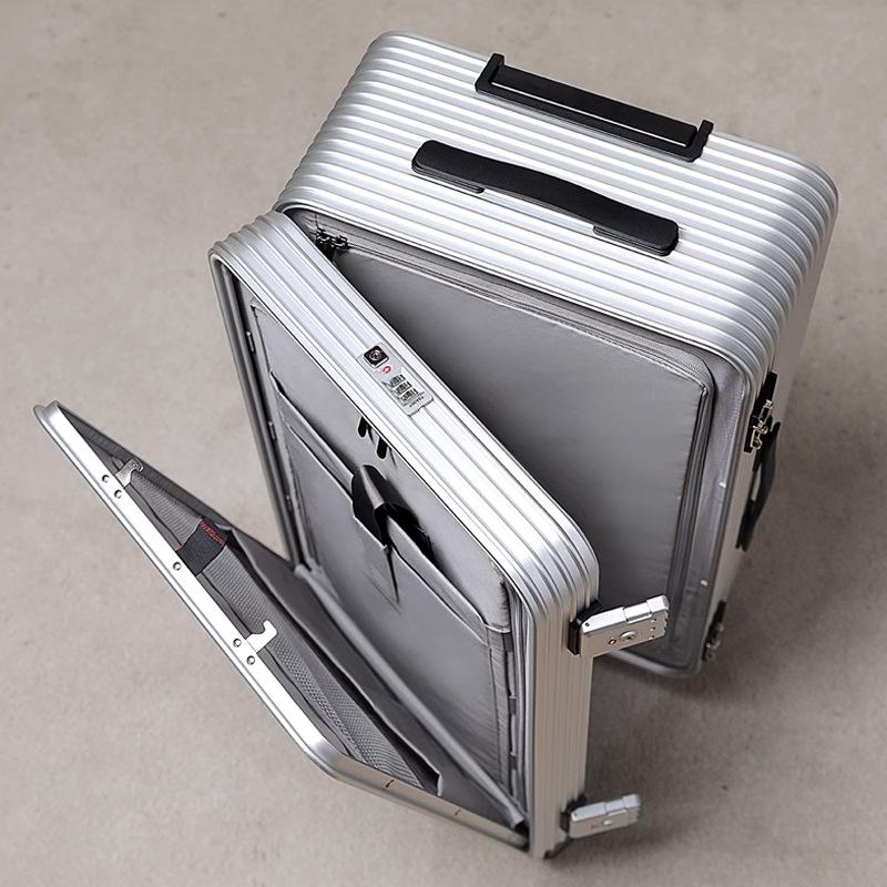 20 Aluminum-Magnesium Alloy Carry-On Suitcase with Front & Side Opening, Metal Pull Rod, and 24 Combination Lock. 20-inch (Carry-on, Fits 15-16 inch Laptop)
20 Aluminum-Magnesium Alloy Carry-On Suitcase with Front & Side Opening, Metal Pull Rod, and 24 Combination Lock. 20-inch (Carry-on, Fits 15-16 inch Laptop)