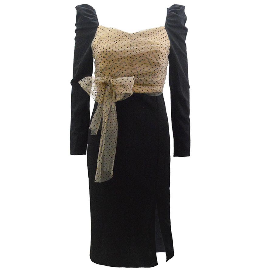 Popular hot-selling autumn and winter dresses, polka dot waist sexy slim-fitting new long-sleeved dresses S чёрный
Popular hot-selling autumn and winter dresses, polka dot waist sexy slim-fitting new long-sleeved dresses S чёрный